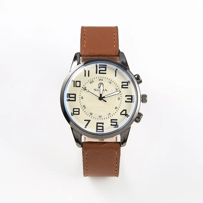 Relógio Masculino SOXY Luxo Casual | Pulseira de Couro e Design Elegante