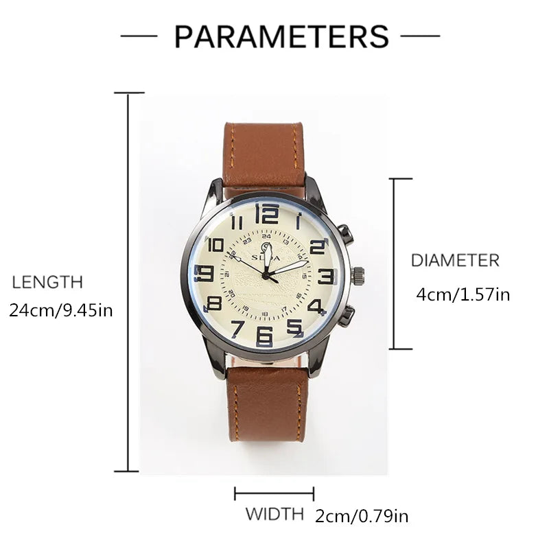 Relógio Masculino SOXY Luxo Casual | Pulseira de Couro e Design Elegante