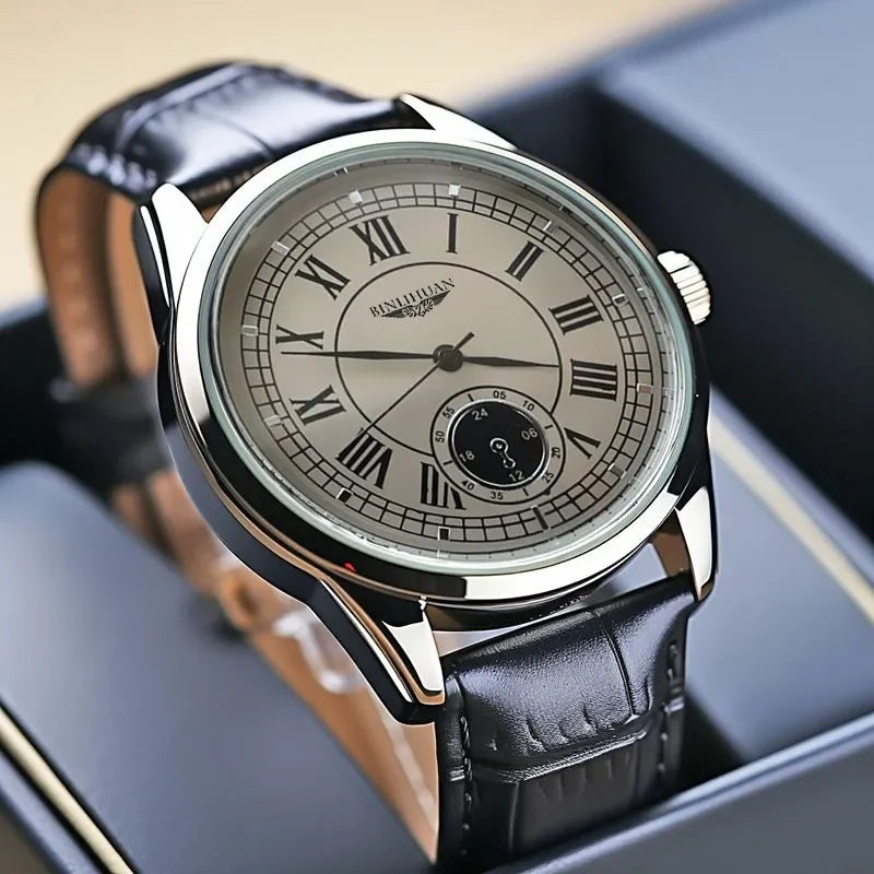 Relógio Luxxon - Quartzo, Resistência à Água, Pulseira de Couro, Estilo Business