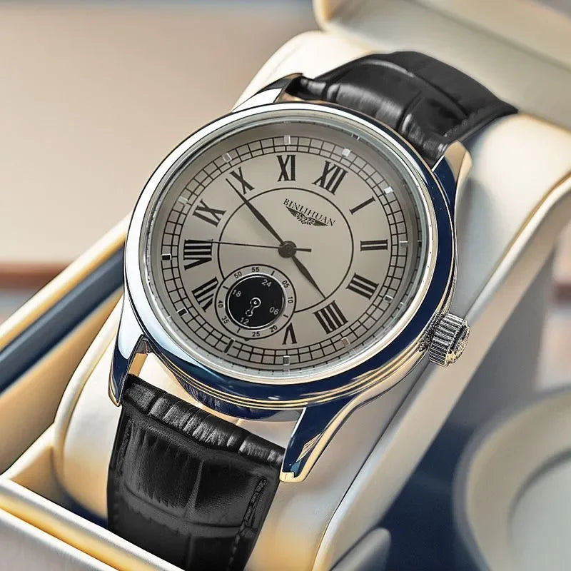 Relógio Luxxon - Quartzo, Resistência à Água, Pulseira de Couro, Estilo Business