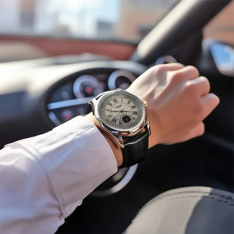 Relógio Luxxon - Quartzo, Resistência à Água, Pulseira de Couro, Estilo Business