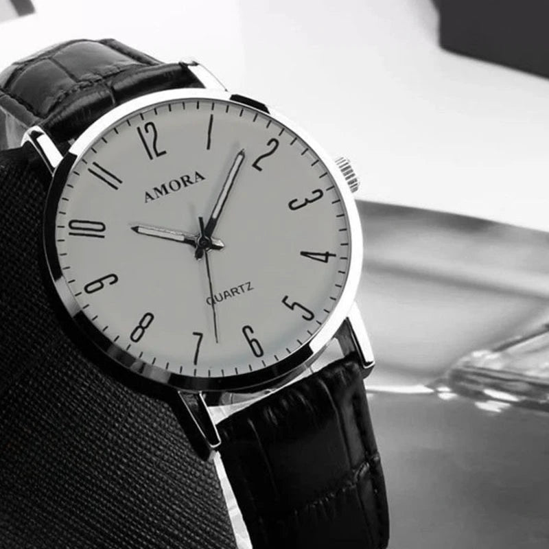 Relógio AMORA – Pulseira de Aço, Estilo Casual e Esportivo