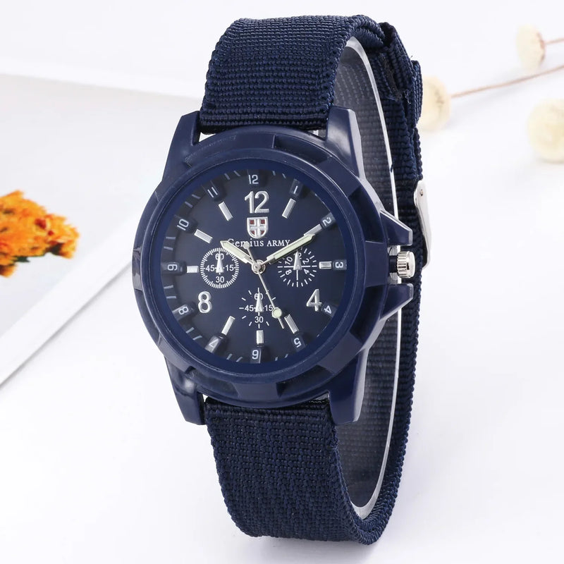 Relógio Syncro | Pulseira Nylon | Quartzo Analógico | Ponteiros Luminosos | Grande Mostrador | À Prova D’Água