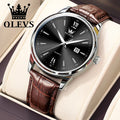 Relógio Masculino OLEVS Lux Casual | Pulseira Couro | À Prova D’Água