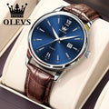 Relógio Masculino OLEVS Lux Casual | Pulseira Couro | À Prova D’Água