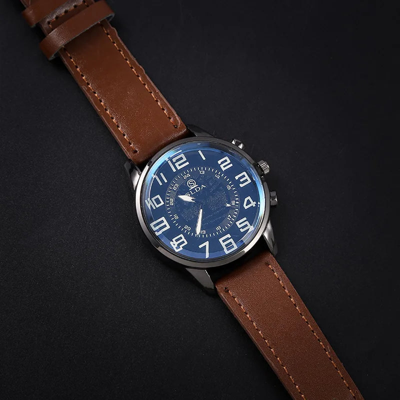 Relógio Masculino SOXY Luxo Casual | Pulseira de Couro e Design Elegante